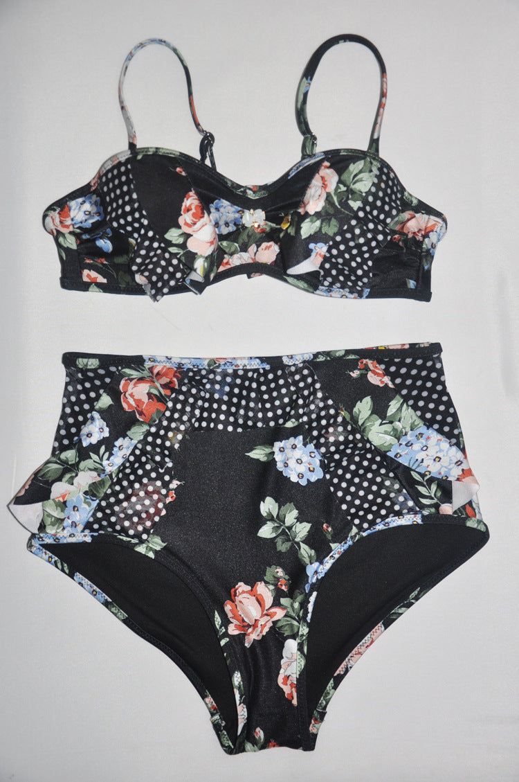 Subtle Blossom High-Rise Swimwear Bikini Set