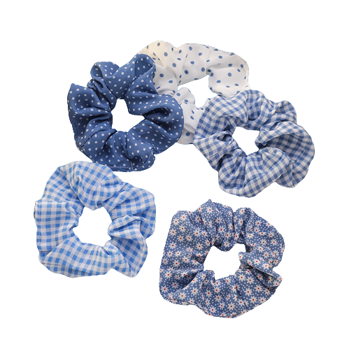 Sweet Floral Polka Dot Scrunchie