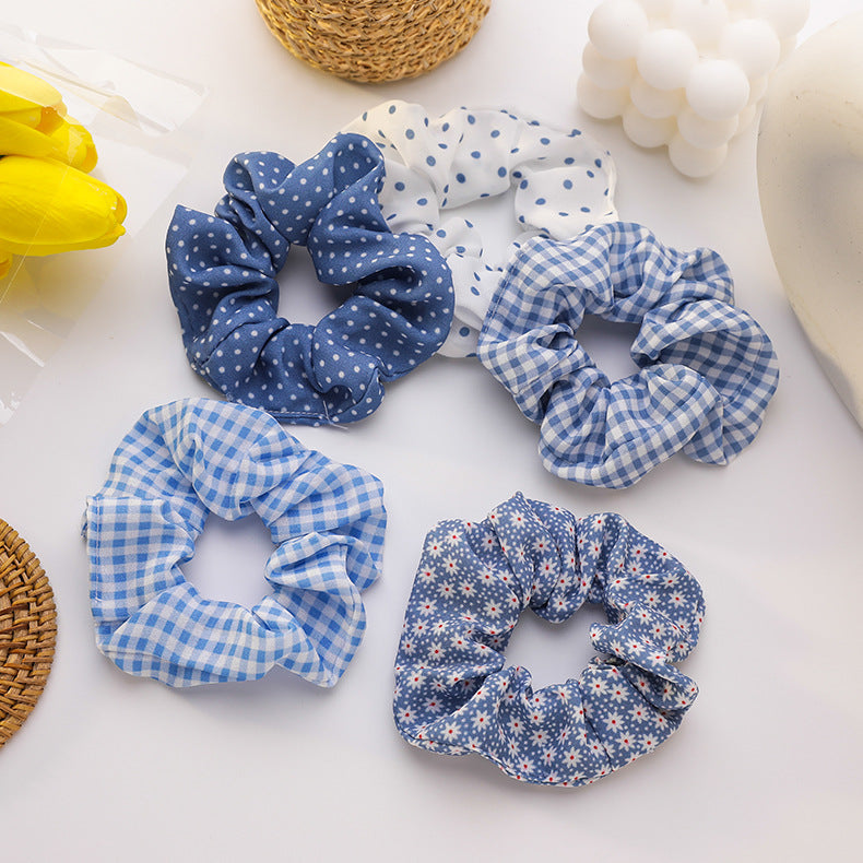 Sweet Floral Polka Dot Scrunchie