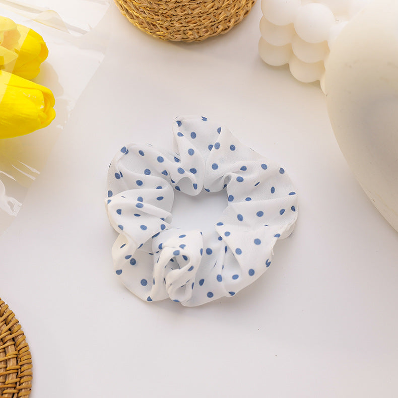 Sweet Floral Polka Dot Scrunchie