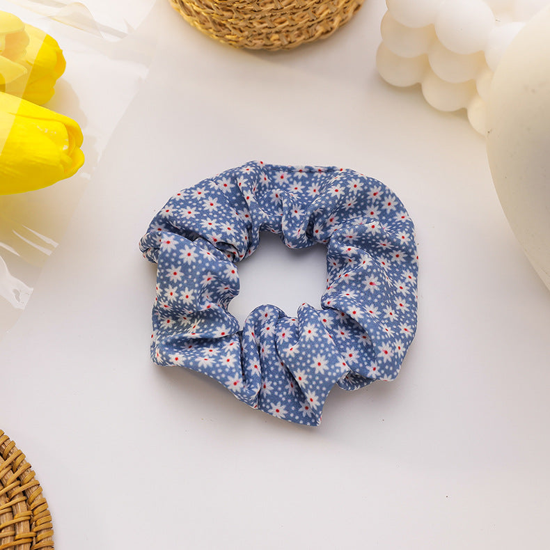 Sweet Floral Polka Dot Scrunchie