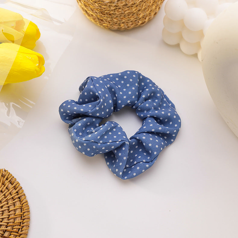 Sweet Floral Polka Dot Scrunchie