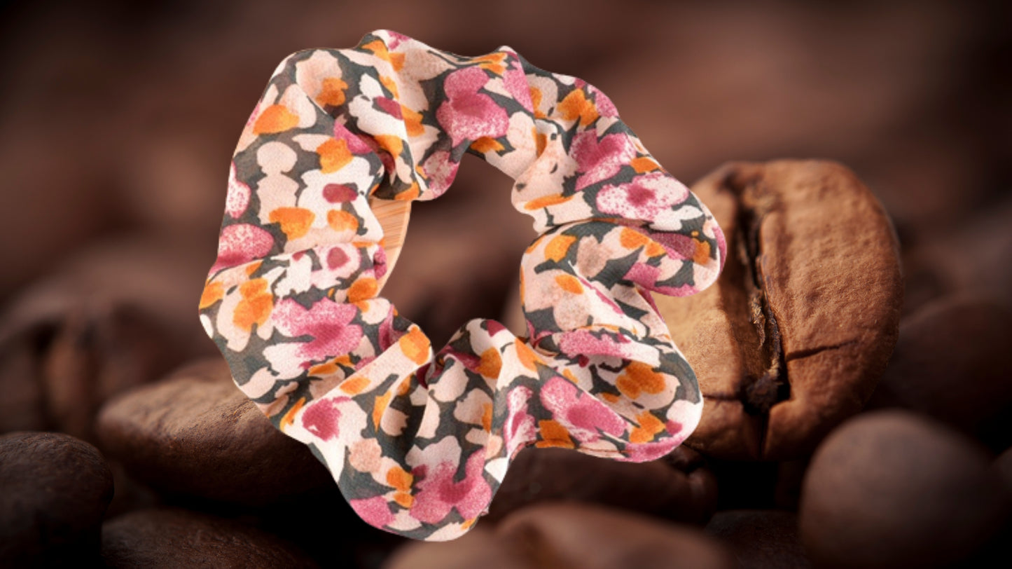 Floral Chiffon Scrunchie