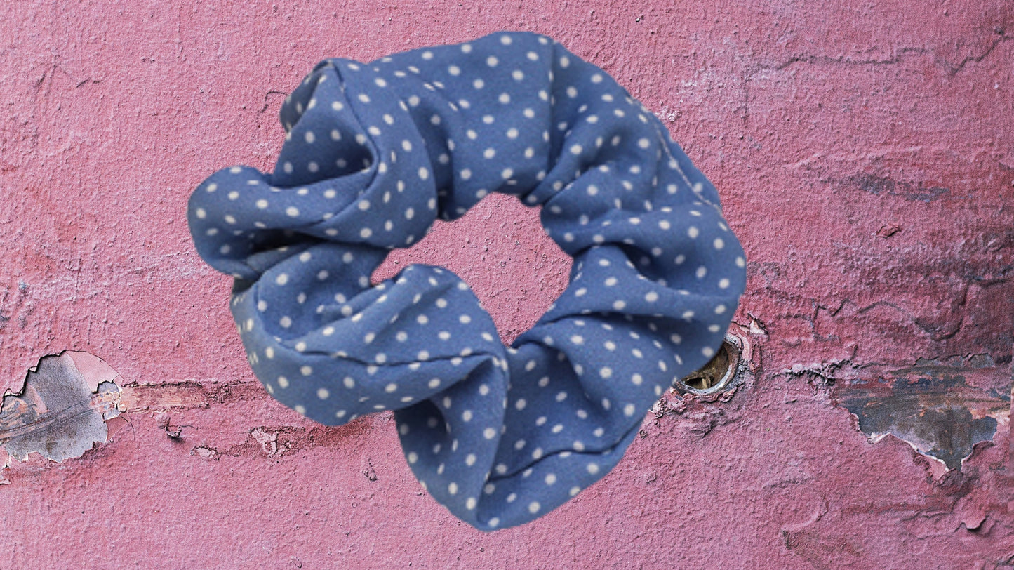 Sweet Floral Polka Dot Scrunchie