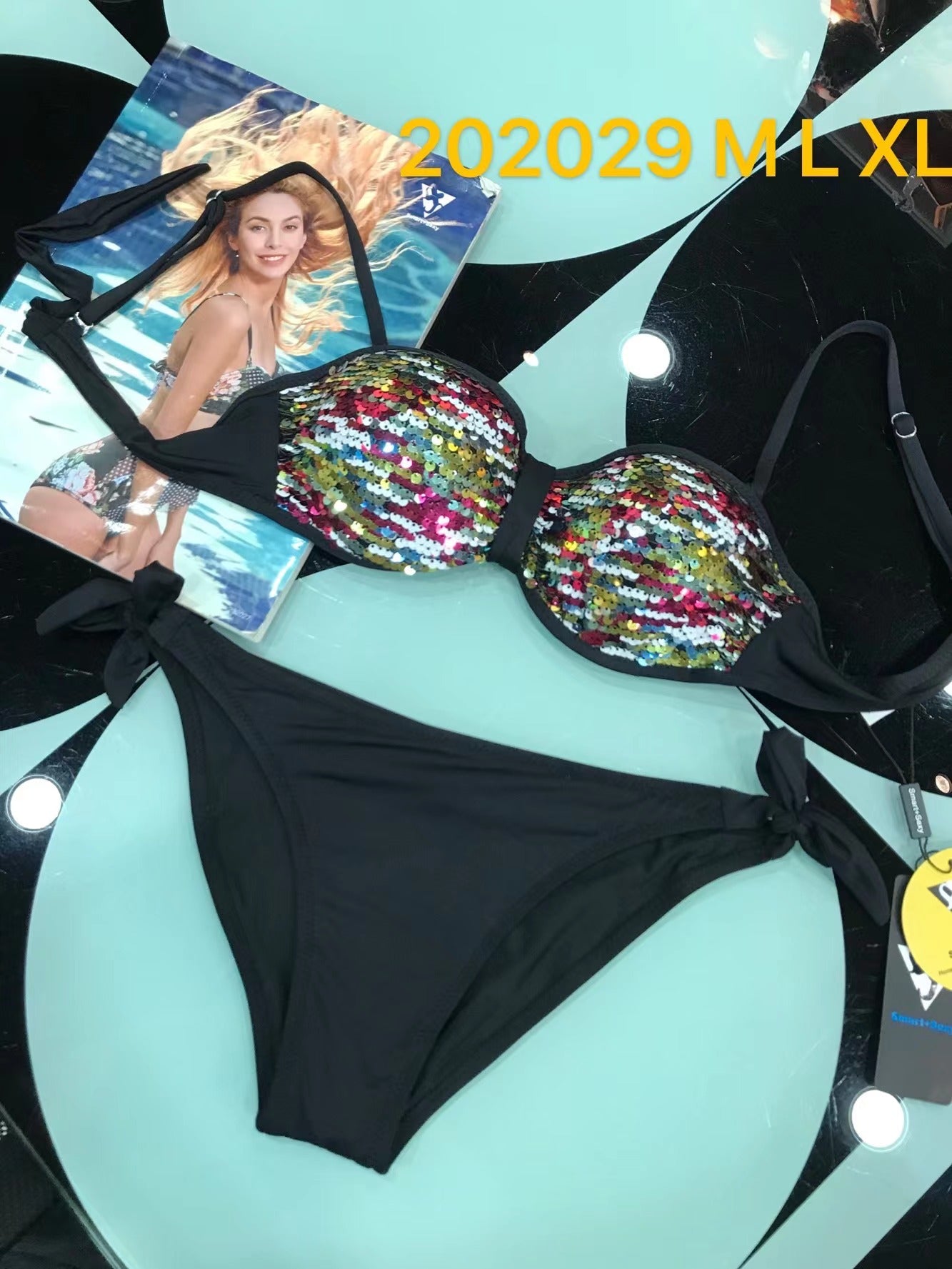SparkleWave Tie-Side Bikini Set