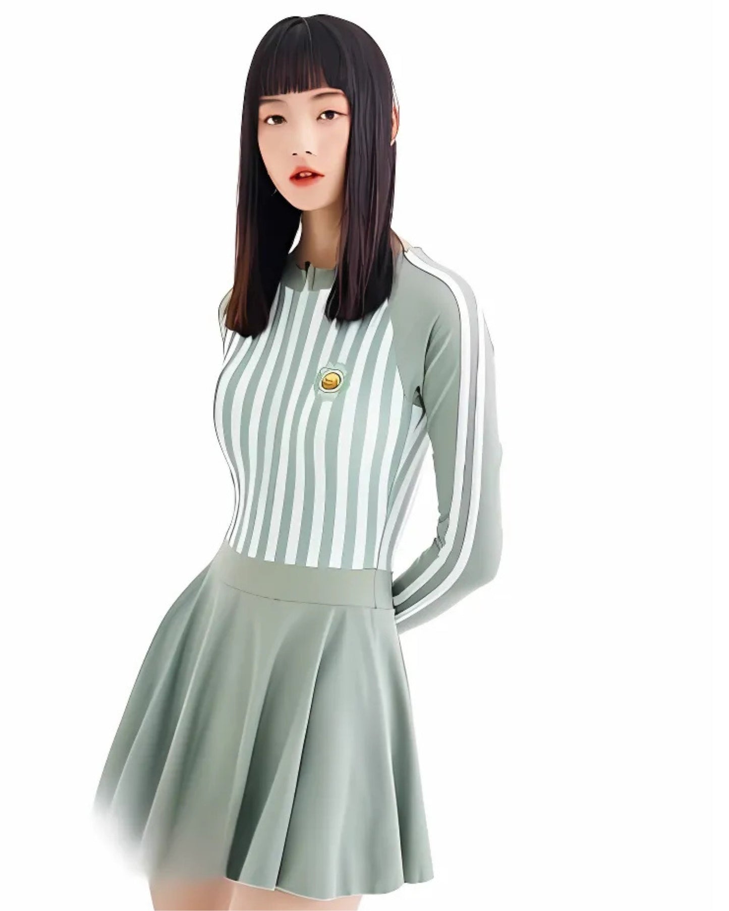Mint Motion Skirt Suit