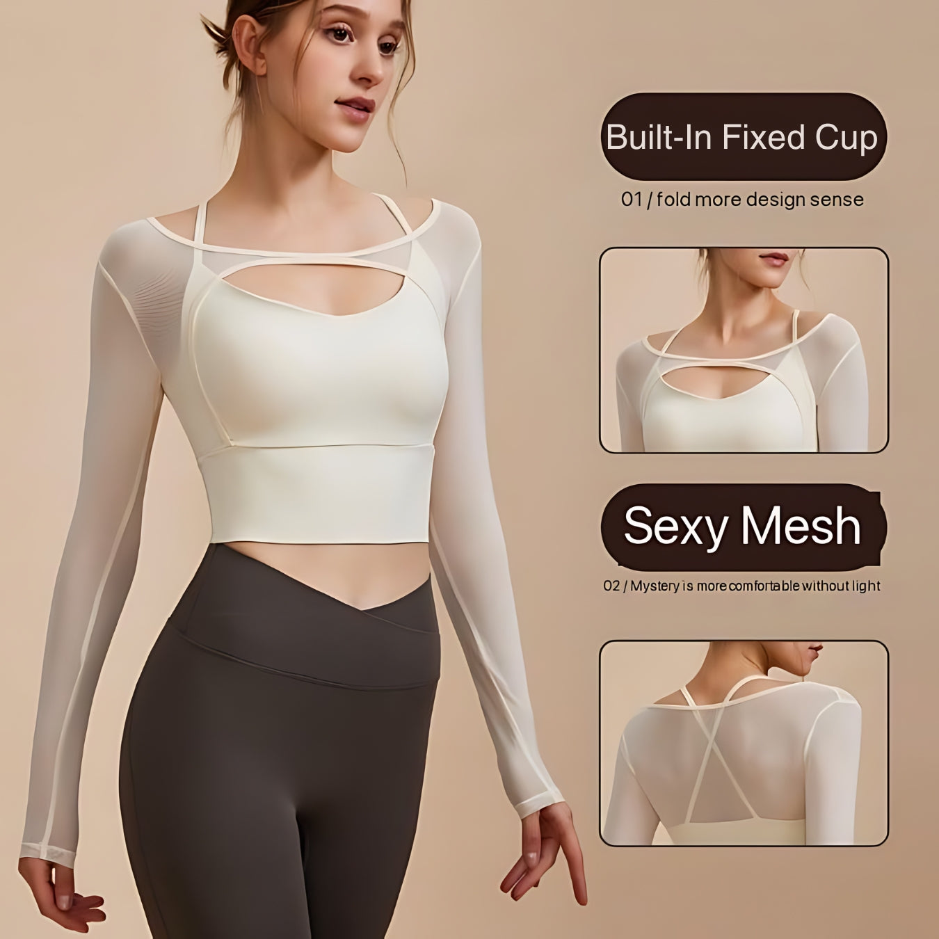 MajesticGlow Active Top - Radiant Performance Mesh