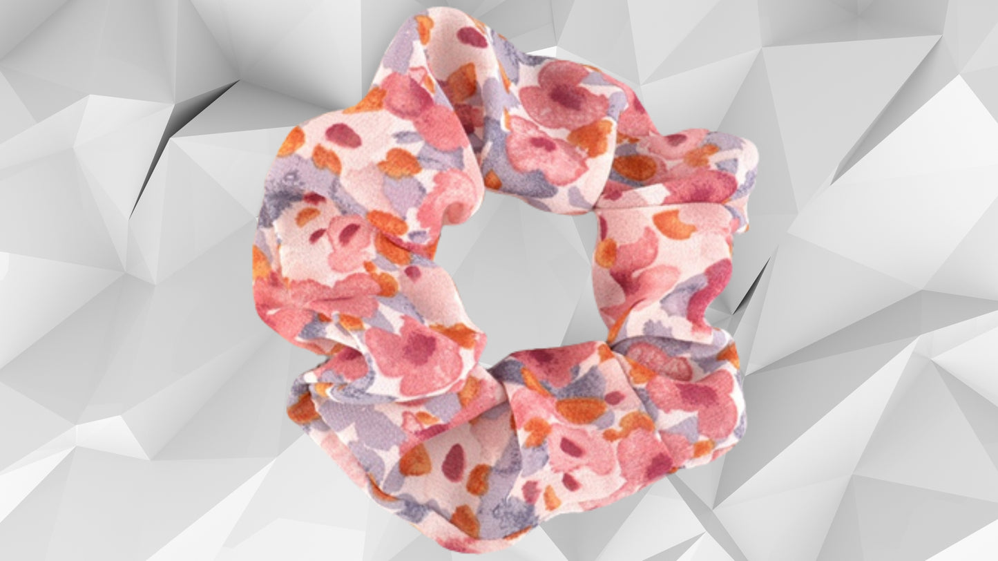 Floral Chiffon Scrunchie