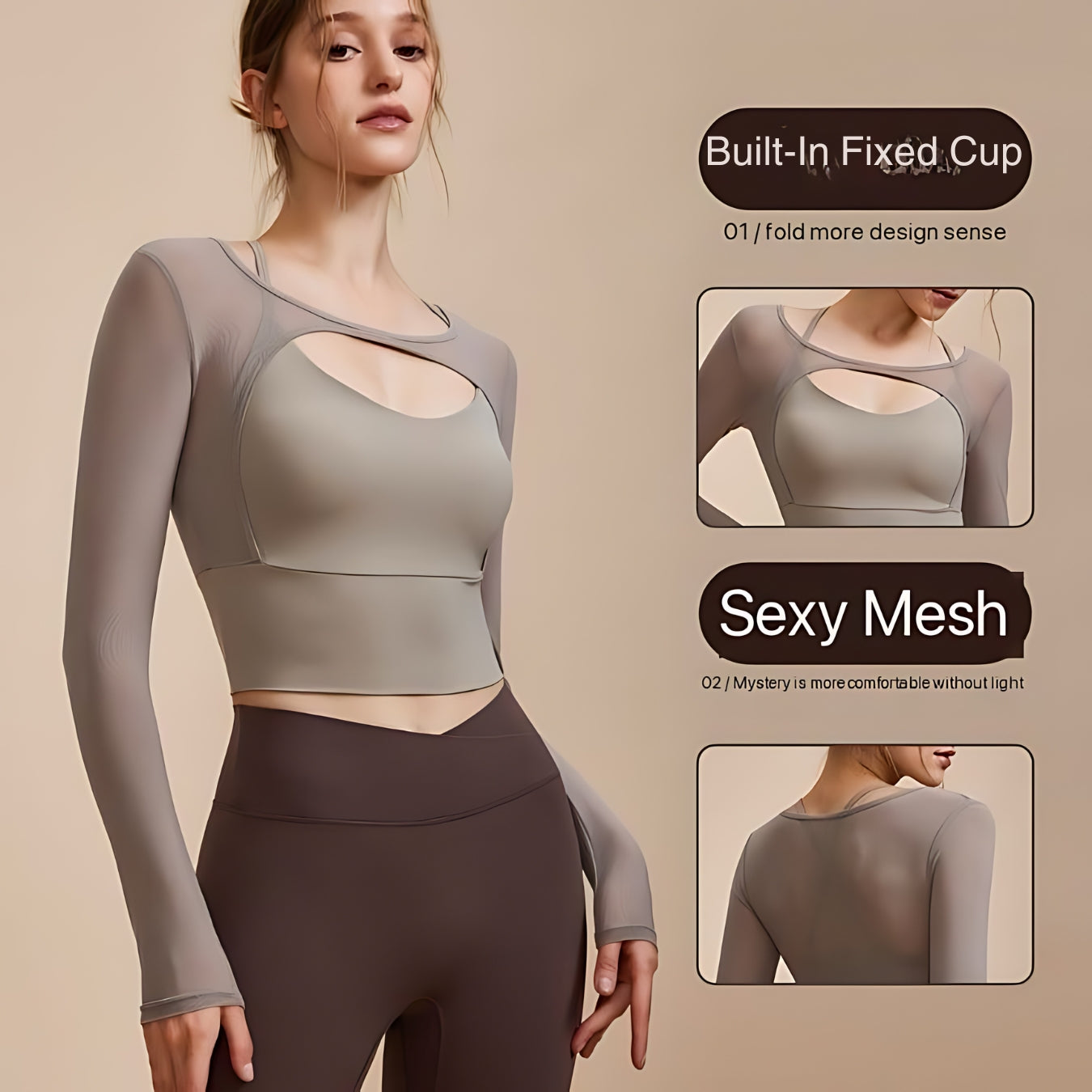 MajesticGlow Active Top - Radiant Performance Mesh