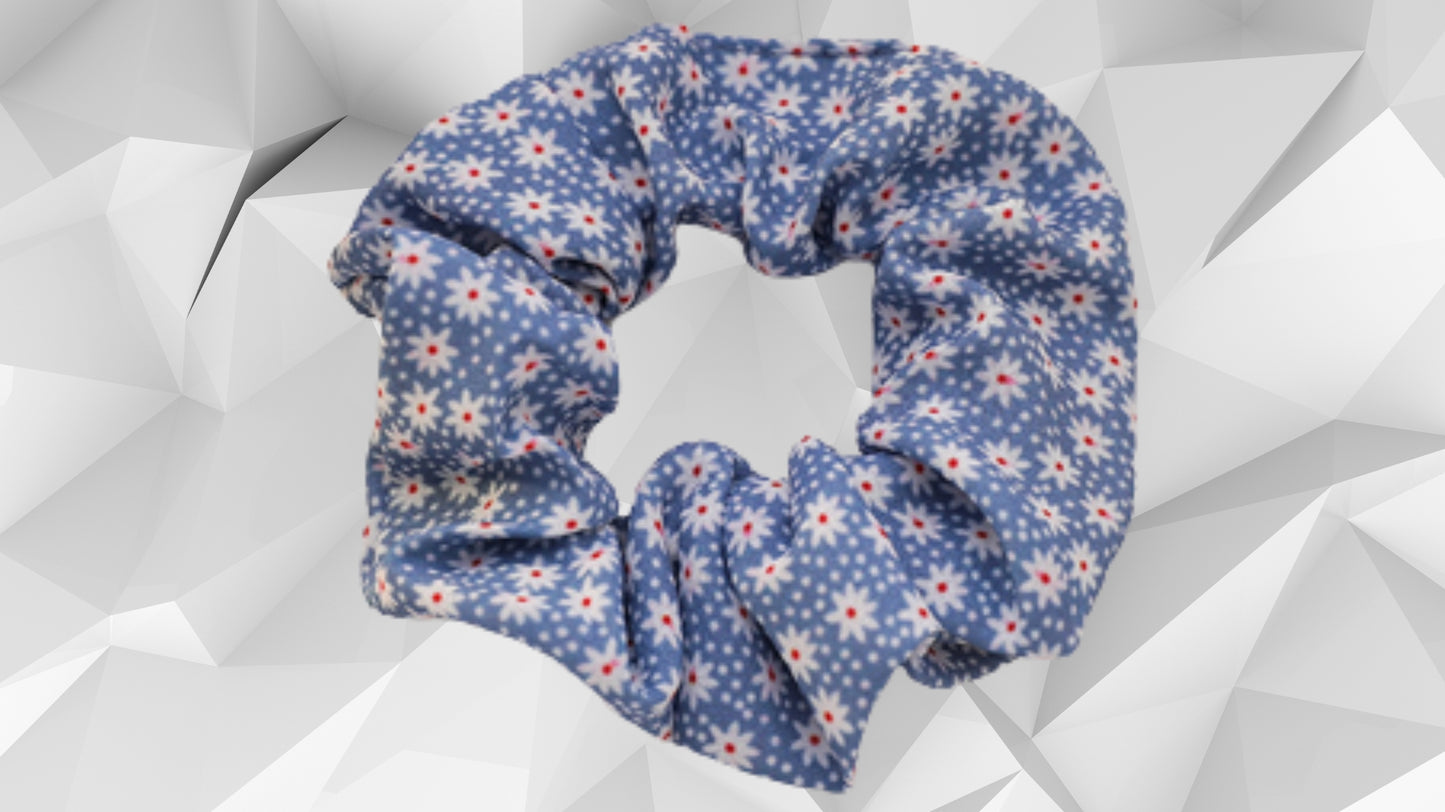 Sweet Floral Polka Dot Scrunchie