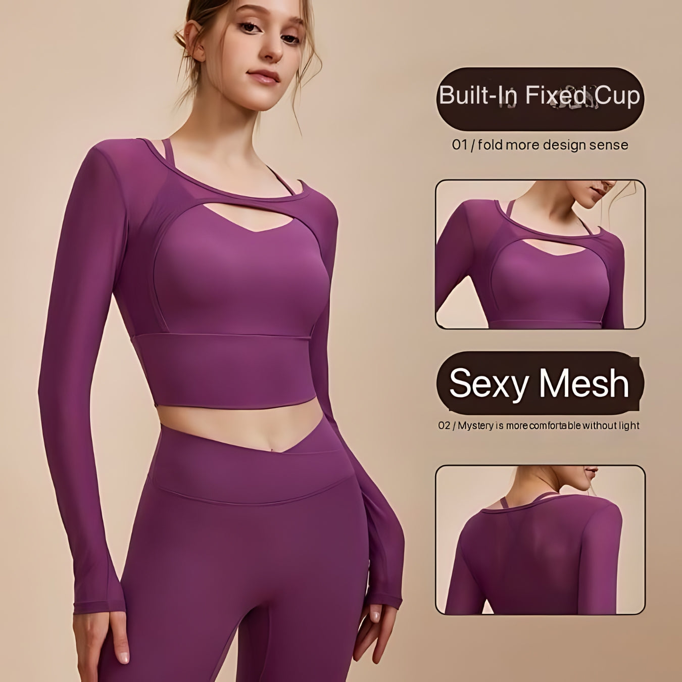 MajesticGlow Active Top - Radiant Performance Mesh