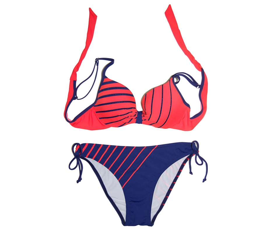 Vibrant Striped Coordinated Bikini Set