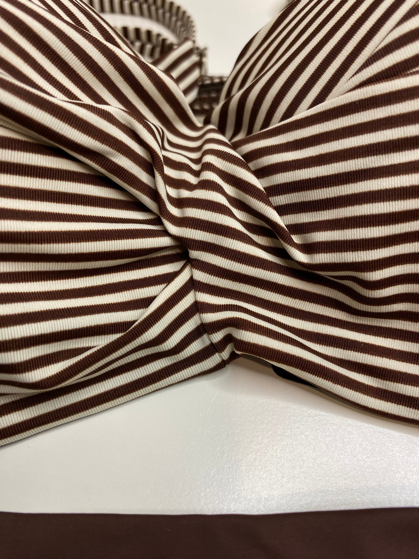 Twist-Front Striped Bikini Set