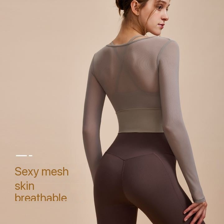 MajesticGlow Active Top - Radiant Performance Mesh