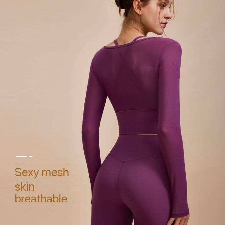 MajesticGlow Active Top - Radiant Performance Mesh