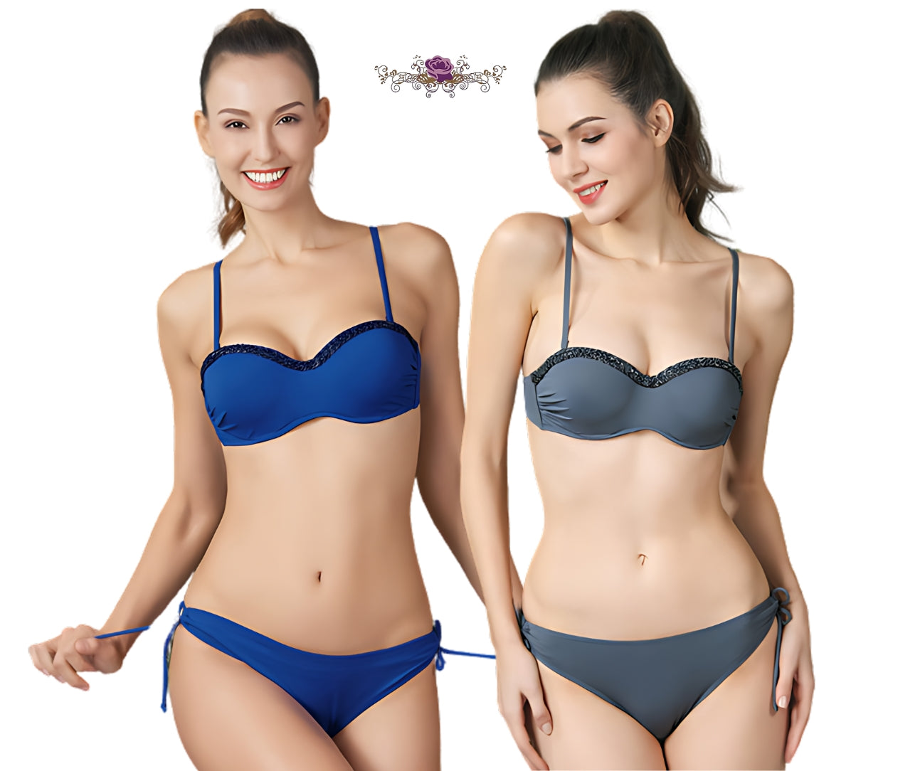 Luxurious Luster Sequin Bandeau Bikini Set