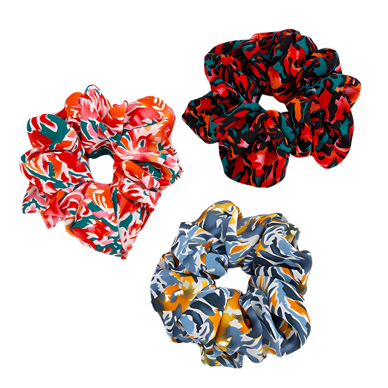 Blooming Print Contrast Scrunchie