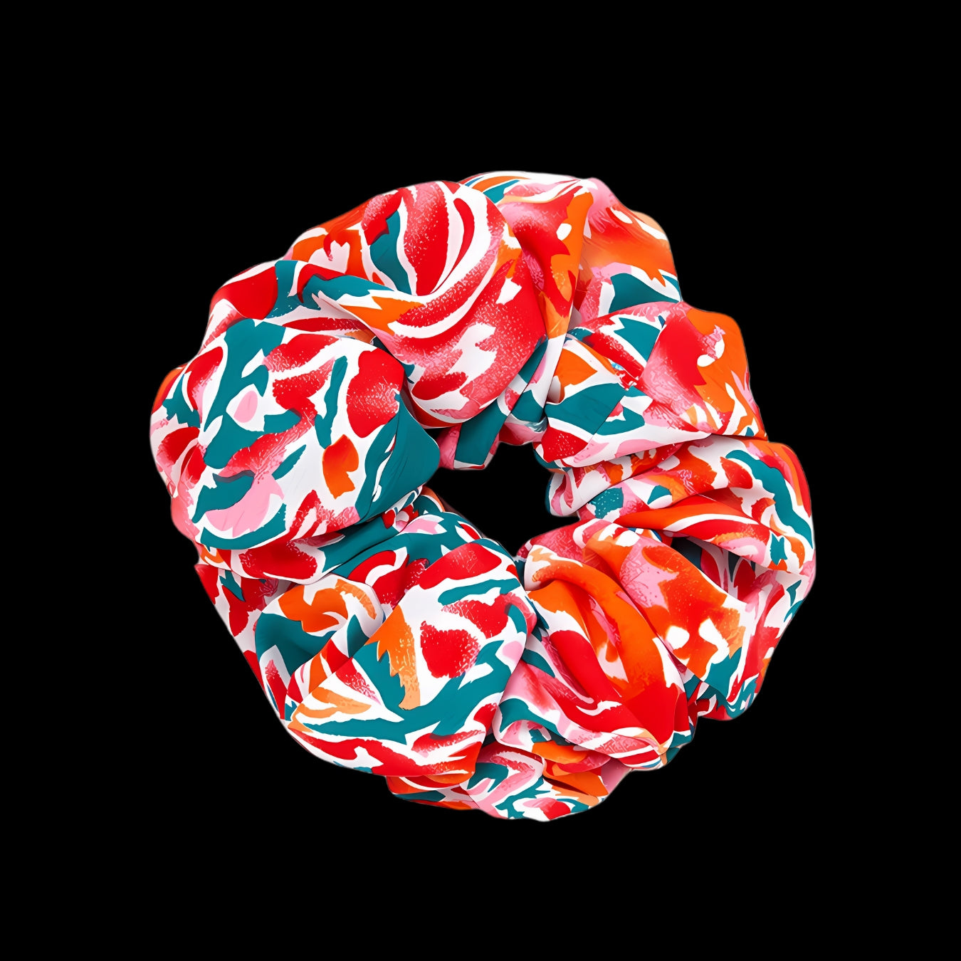 Blooming Print Contrast Scrunchie