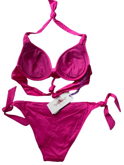 yarn-dyed pleated wired bikini set (new arrival)