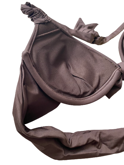 yarn-dyed pleated wired bikini set (new arrival)