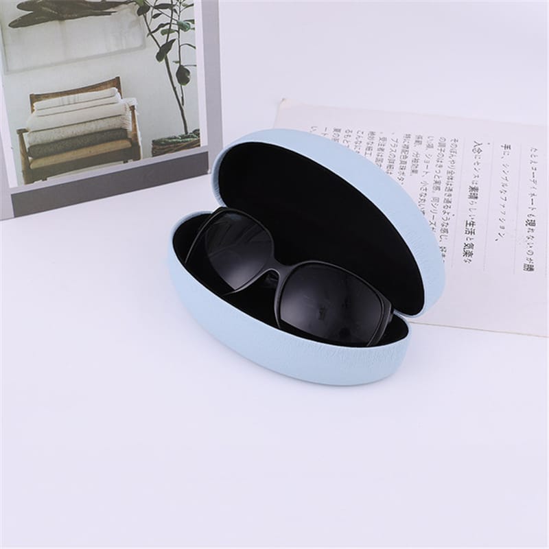 fashion curved solid color glasses case light blue