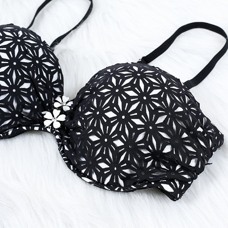 hollow flat-chested bikini set