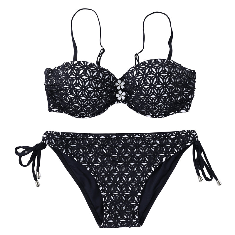 hollow flat-chested bikini set