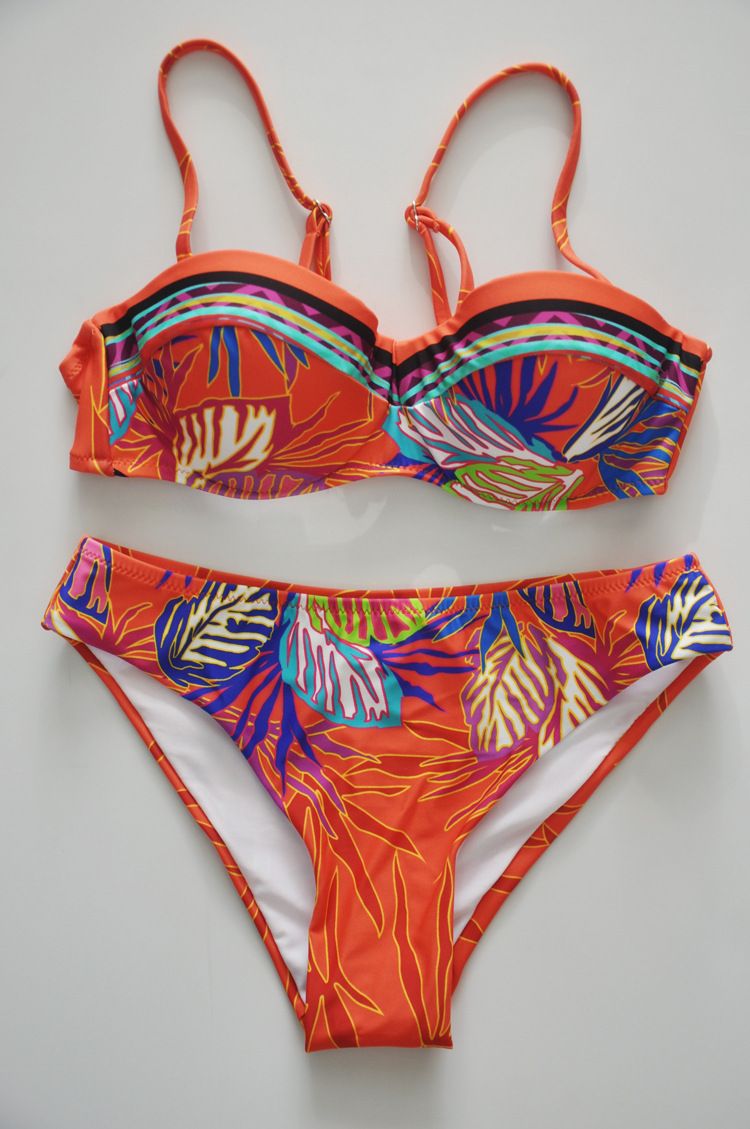 Chic Patterned Minimalist Bikini Set