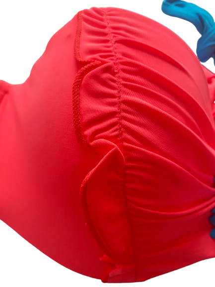 Plain Color Flowers Flat Chest Bikini Set