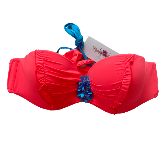 Plain Color Flowers Flat Chest Bikini Set