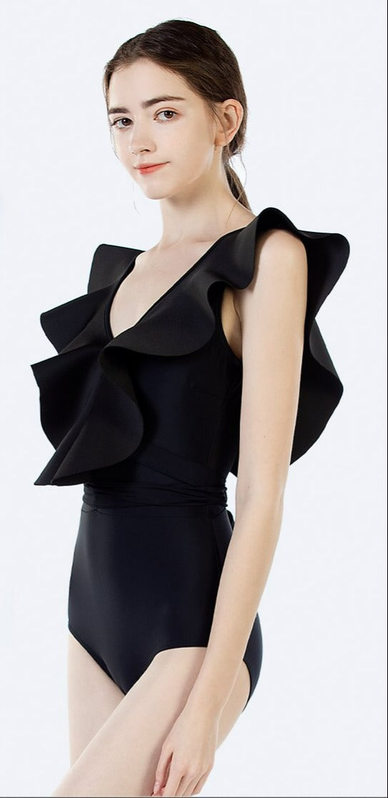 Allure Elegance Ruffle-Trimmed Maillot One Piece Swimwear