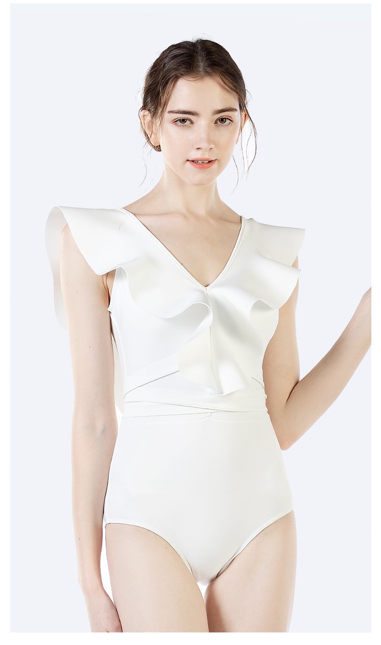 Allure Elegance Ruffle-Trimmed Maillot One Piece Swimwear