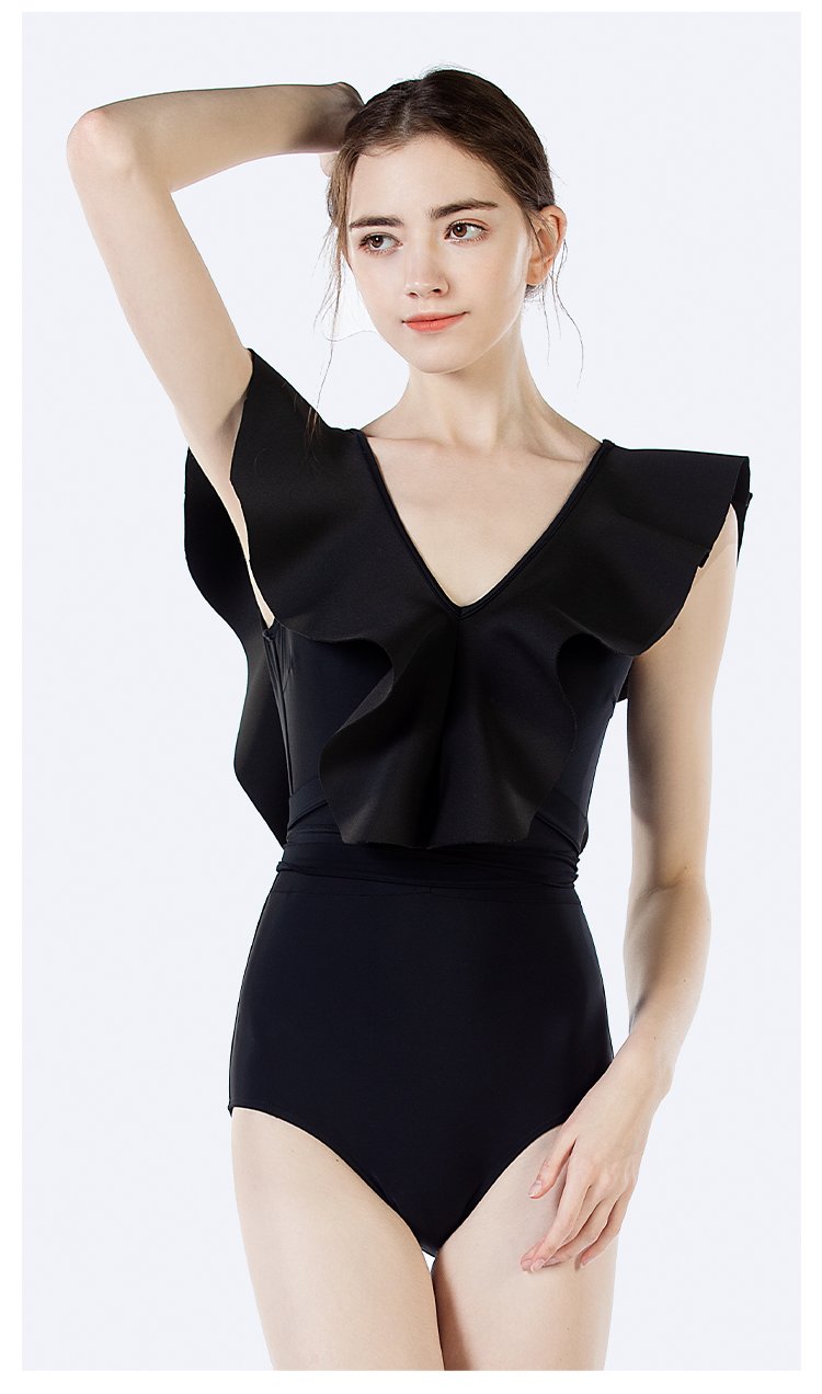 Allure Elegance Ruffle-Trimmed Maillot One Piece Swimwear