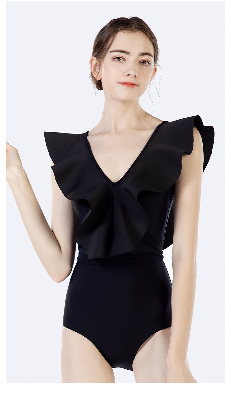 Allure Elegance Ruffle-Trimmed Maillot One Piece Swimwear
