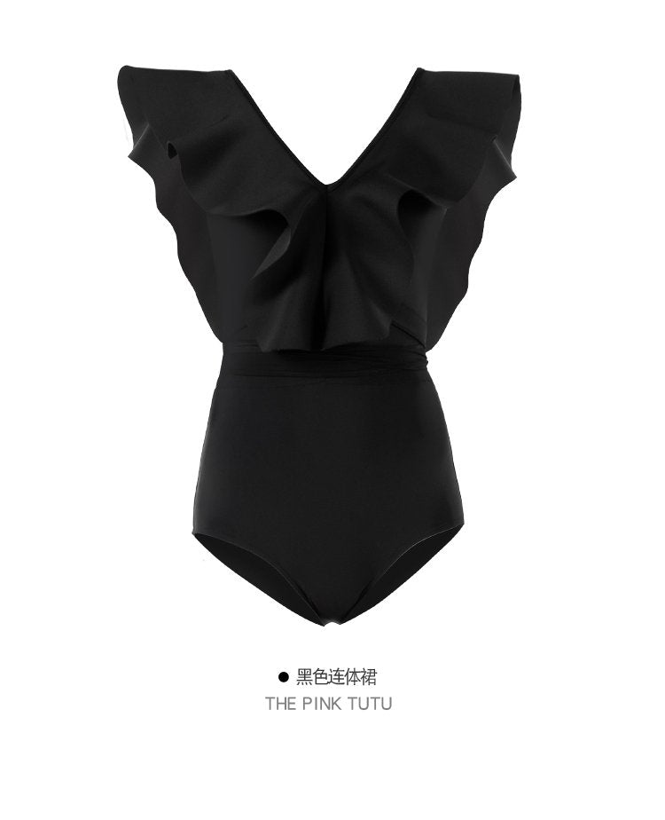 Allure Elegance Ruffle-Trimmed Maillot One Piece Swimwear