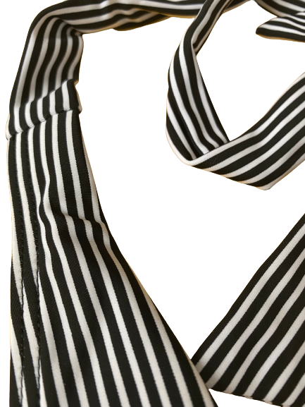 Pinstripe Conjoined Plus Sizes One Piece Swimwear