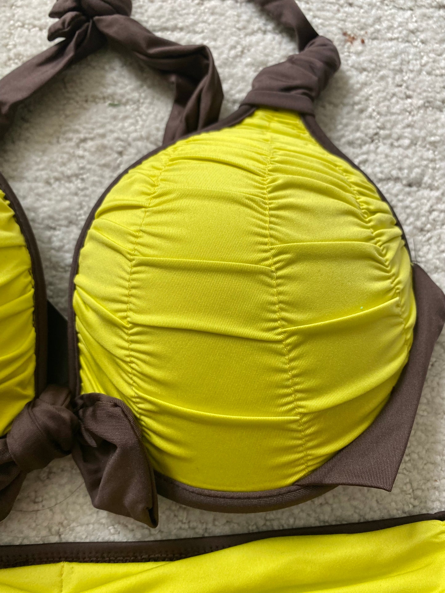 yarn-dyed pleated wired bikini set (new arrival)