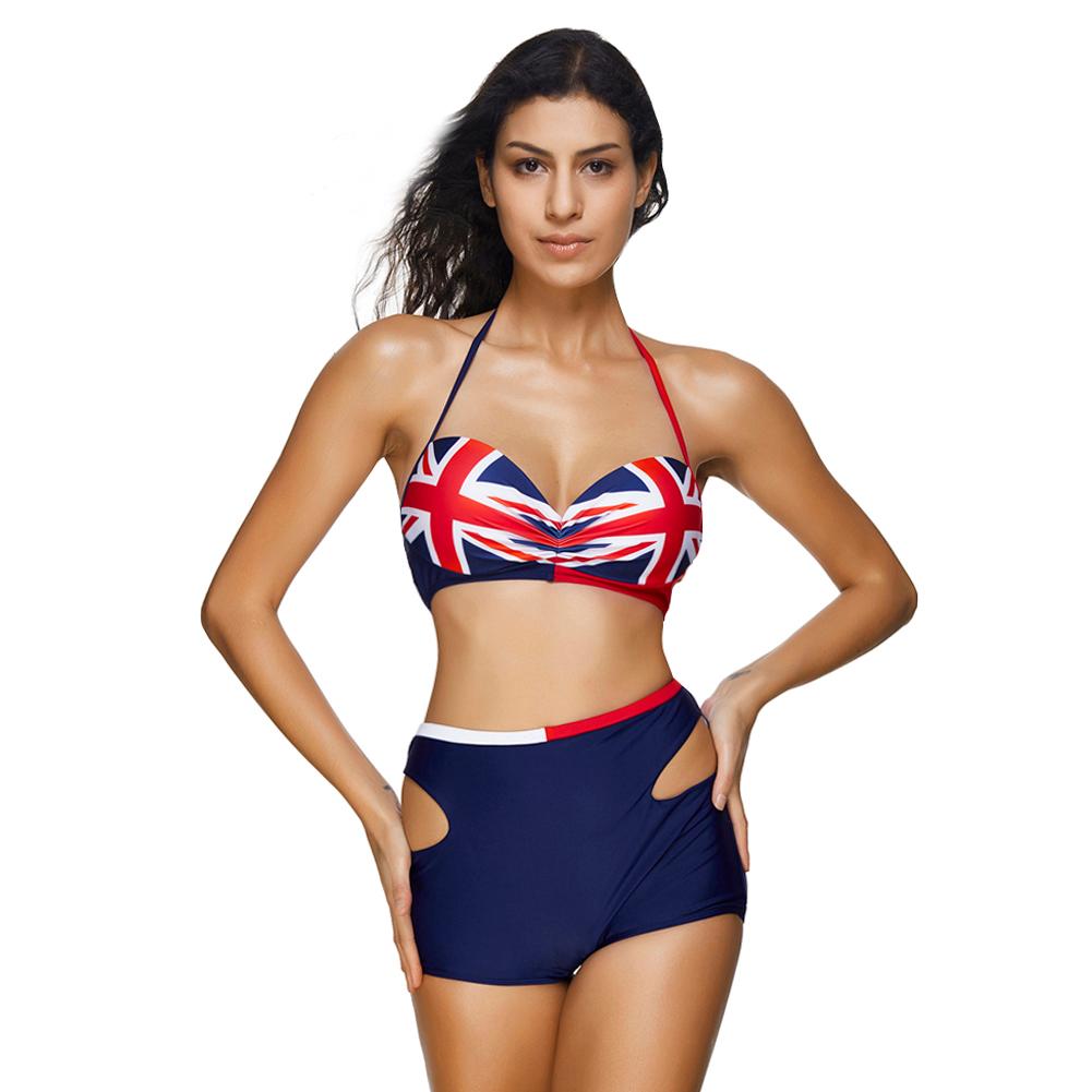 patriotic 2pc halter neck bikini set