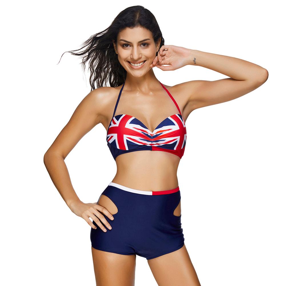 patriotic 2pc halter neck bikini set