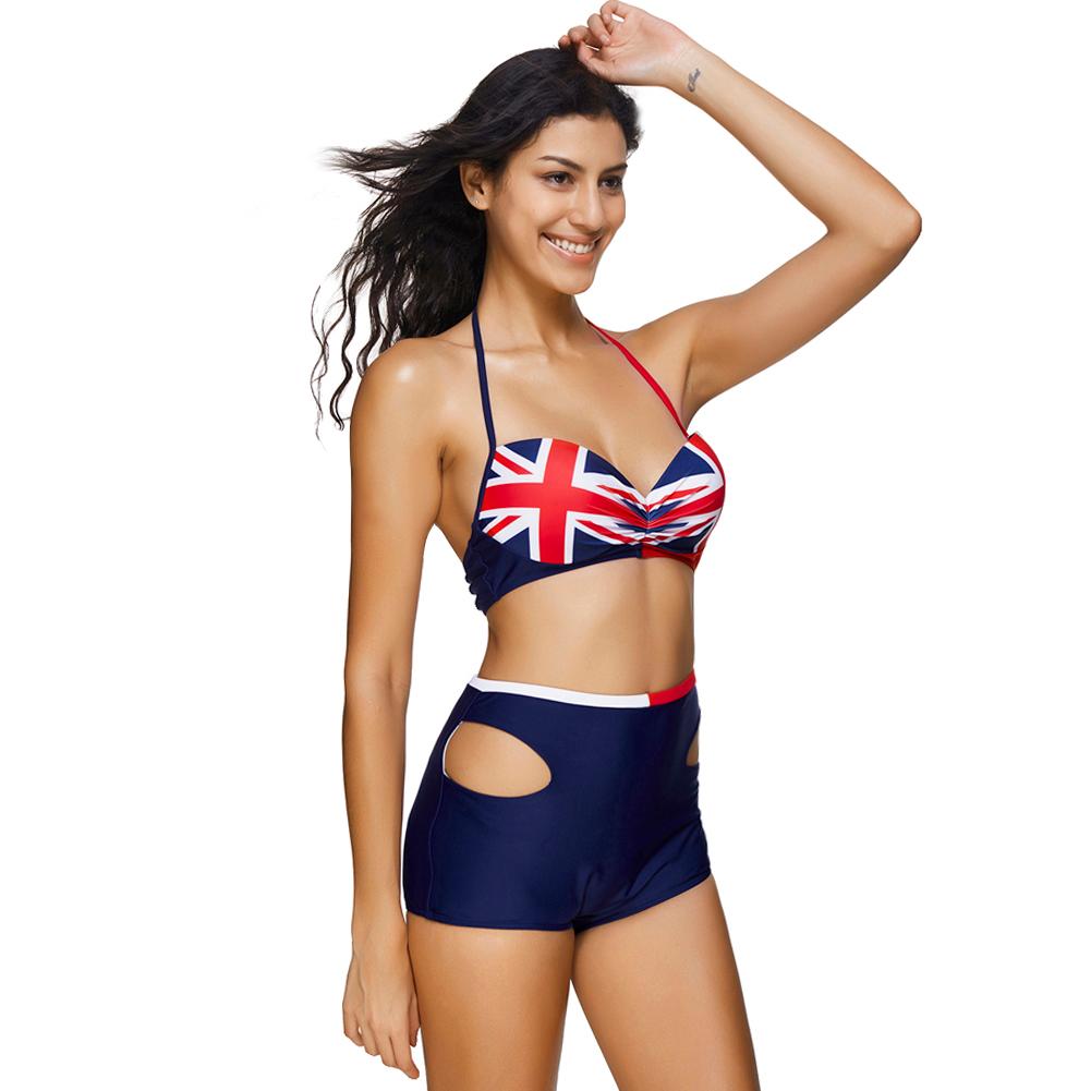 patriotic 2pc halter neck bikini set