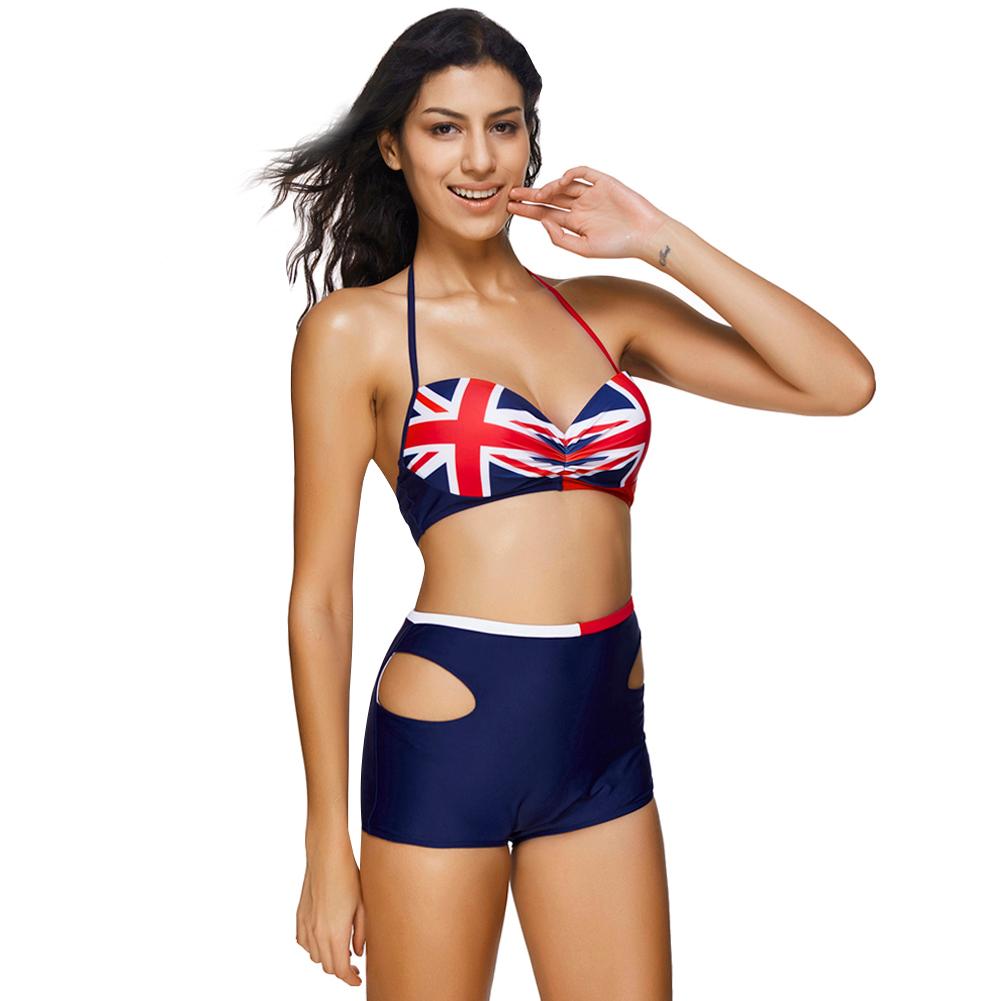 patriotic 2pc halter neck bikini set