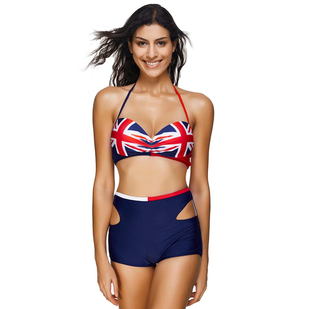 patriotic 2pc halter neck bikini set
