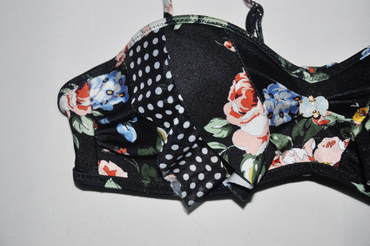 Subtle Blossom High-Rise Swimwear Bikini Set