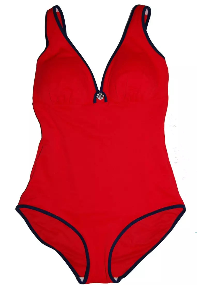 CrimsonElegance European One-Piece Swimwear