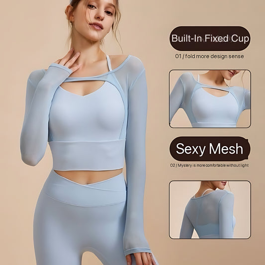 MajesticGlow Active Top - Radiant Performance Mesh