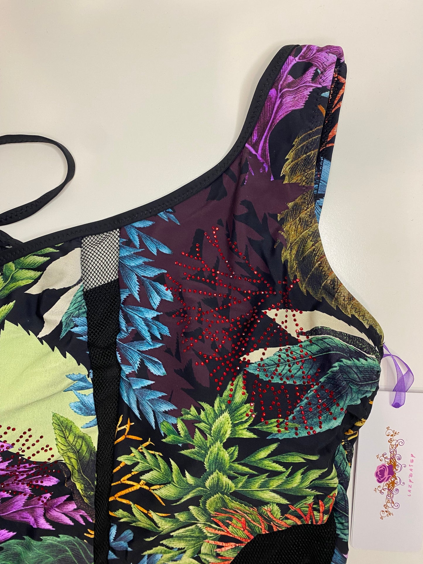 Asymmetric Print Beach Chic Swimsuit