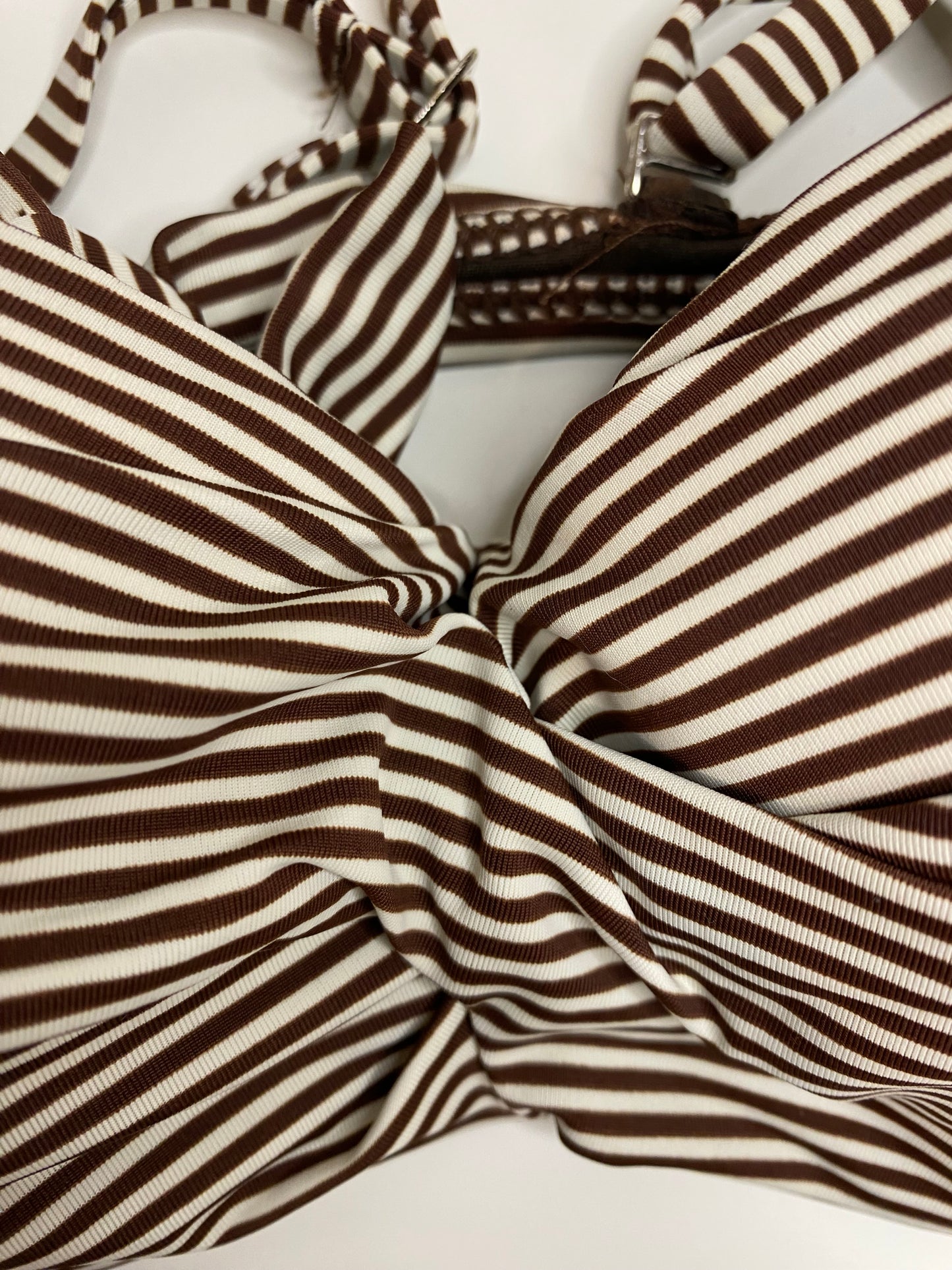 Twist-Front Striped Bikini Set