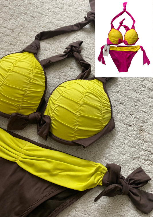 Handcrafted Pleat Detail Bikini Set