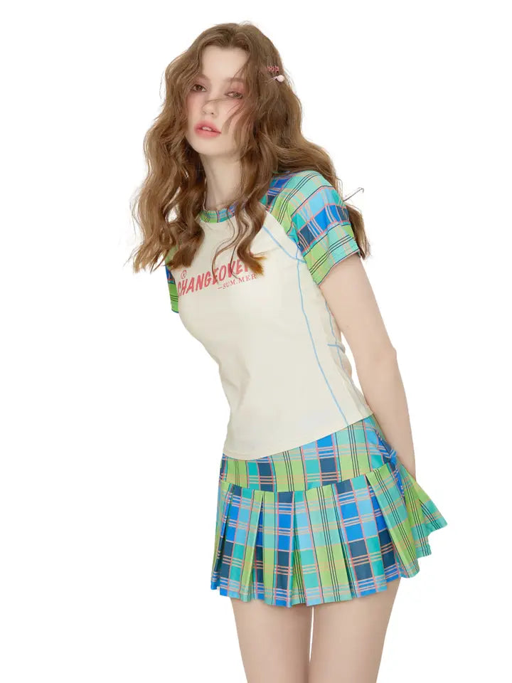 Plaid Parade Swimsuit Set