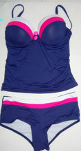 Load image into Gallery viewer, color one hard cup vest tankini
